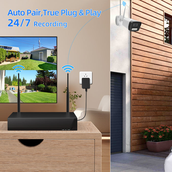Wireless Security Camera System, 10CH with 8 3MP Cameras, 3TB HDD (Copy) (Copy)